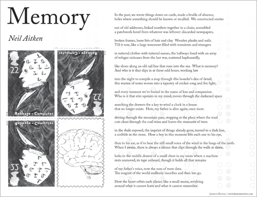 "Memory" by Neil Aitken | Printable Broadside by Melissa R. Sipin