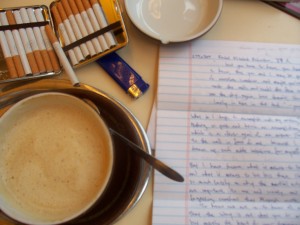 photo of mug, poem, & smokes courtesy of Rachel Richardson