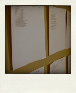 Issue 6 poems up on the wall, ready to be "ordered."