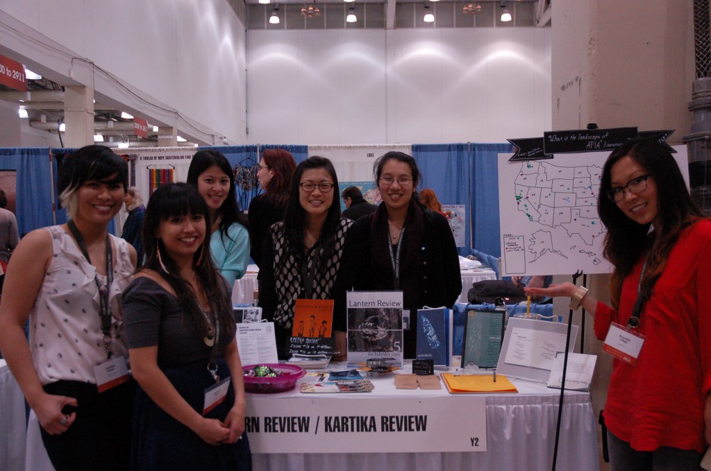 Mia and I tabling with our APIA lit mag colleagues at AWP 2013.