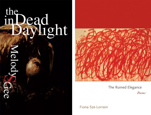 The covers of Melody Gee's THE DEAD IN DAYLIGHT and Fiona Sze-Lorrain's THE RUINED ELEGANCE